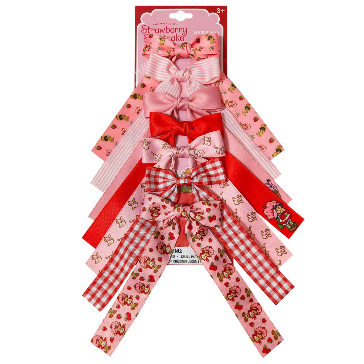 Strawberry Shortcake Printed Long Tail Hair Bow Set