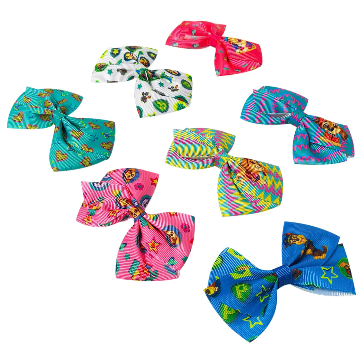Paw Patrol Printed Girls' Hair Bows – 7-Pack 4-Inch Hair...