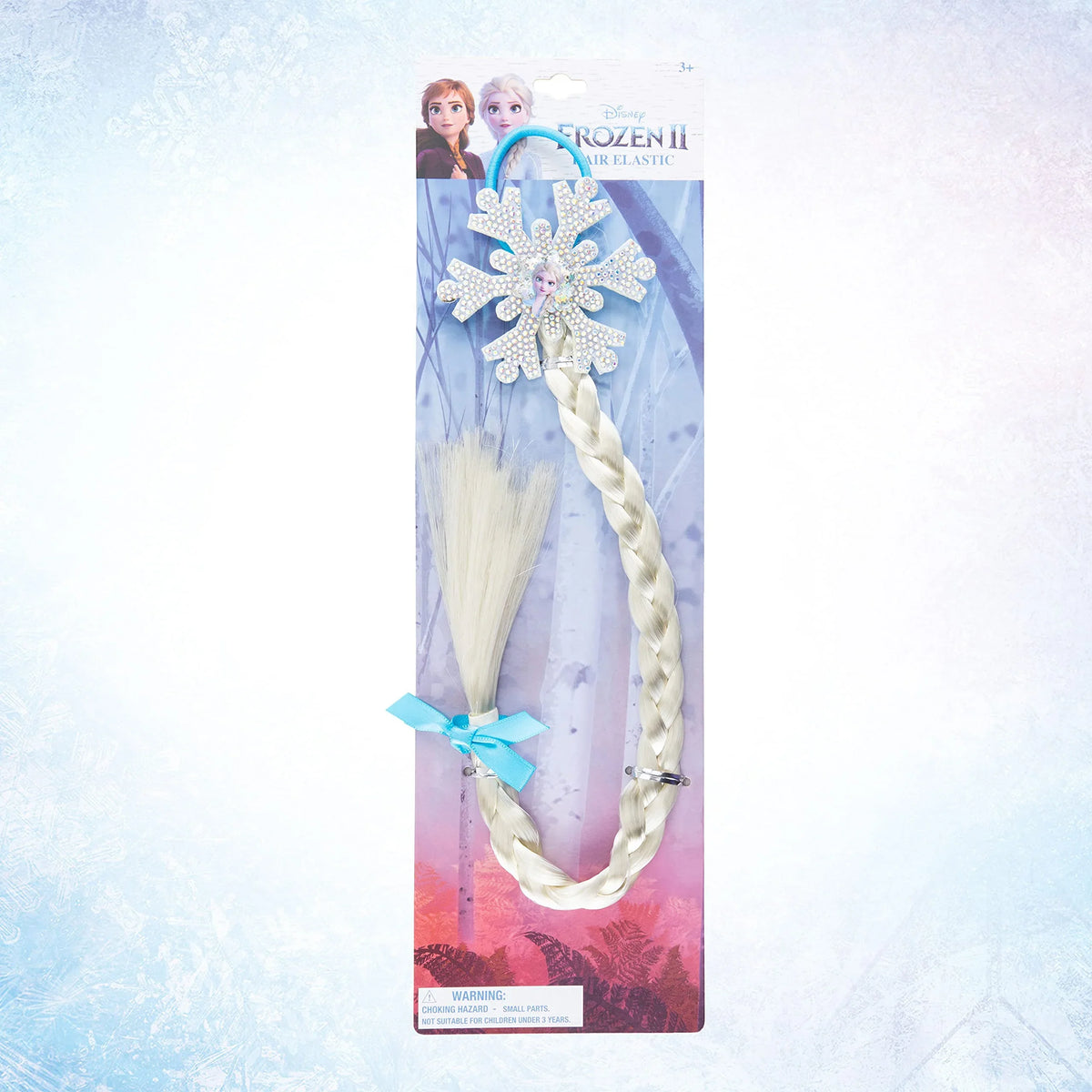 Disney Frozen II Hair Elastic Elsa braid accessory with blue bow on LuvHer Shop packaging