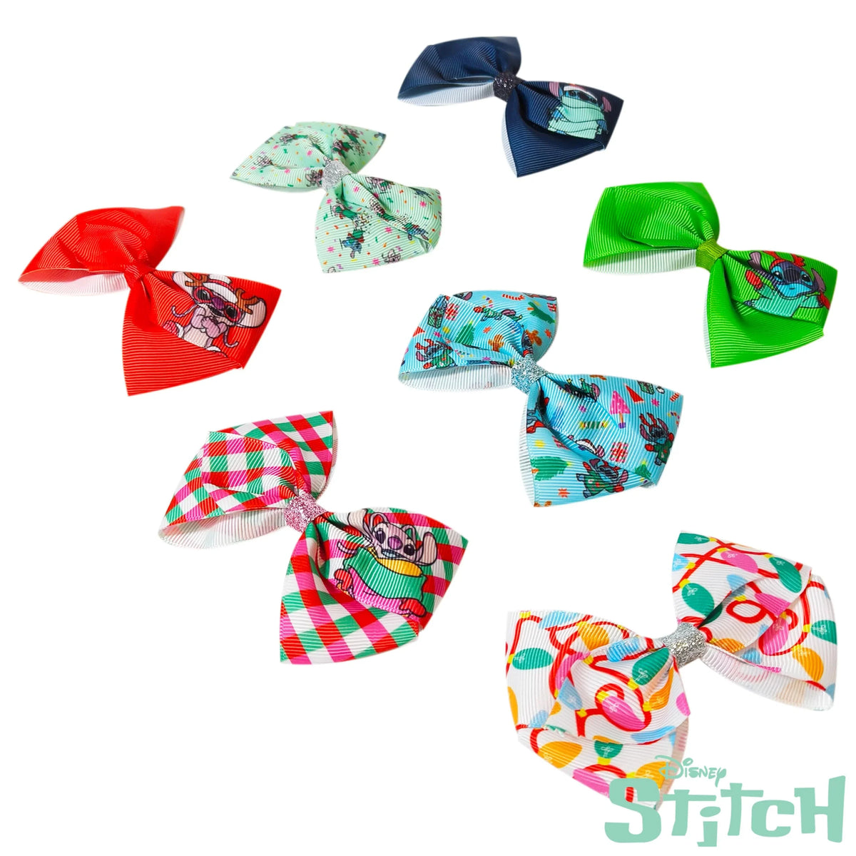 Disney Stitch Girls Hair Bow Set featuring colorful licensed character bows, LuvHer Shop
