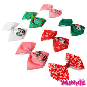 Luv Her Licensed Girls Hair Bows - Hair Accessories Gift Set - 7 Pcs 4 Inch Bundle - Hair Bows for Girls - Disney Christmas Hair clip - Alligator Clip - Ages 3 + - LuvHer Shop