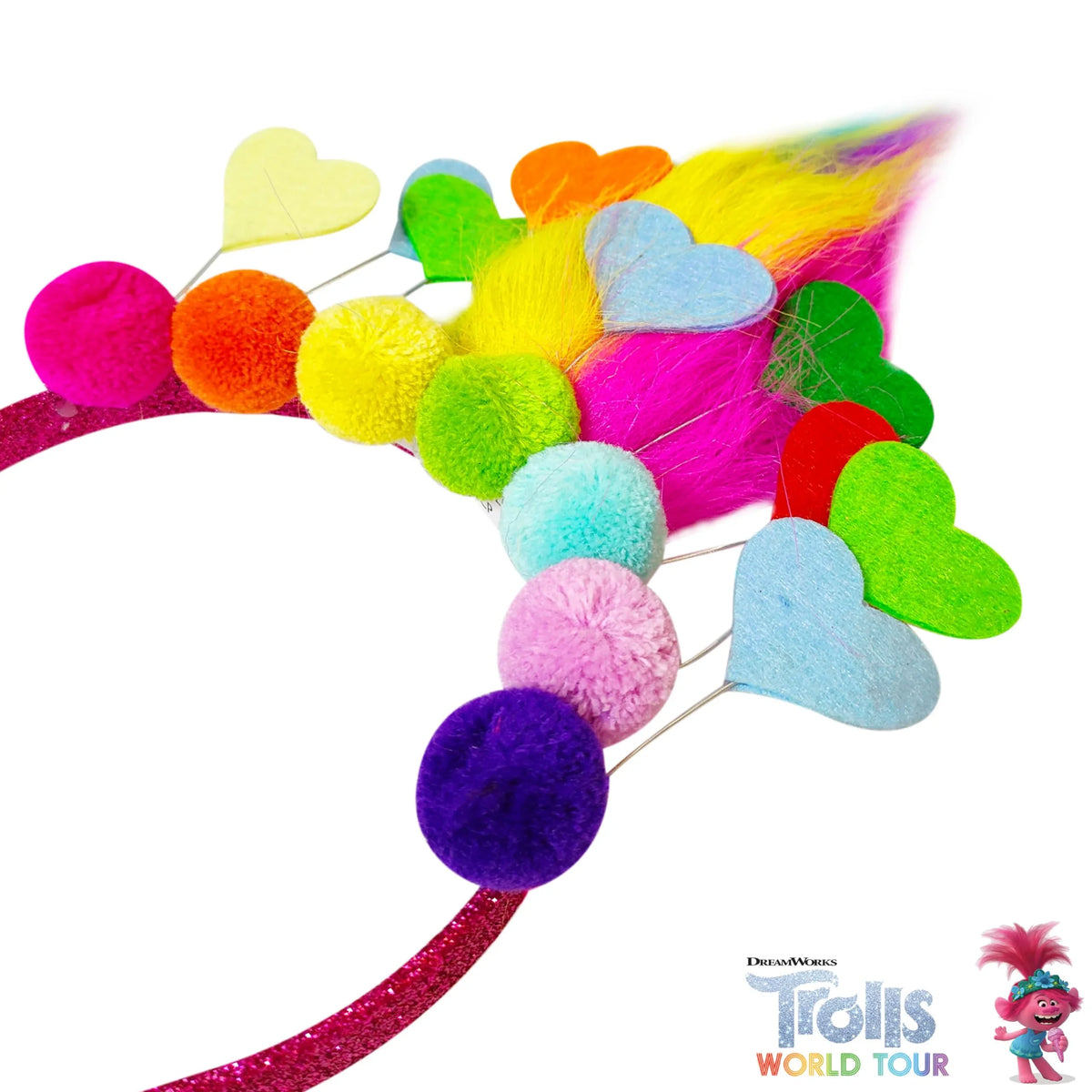 Trolls World Tour Headband with Character Wig