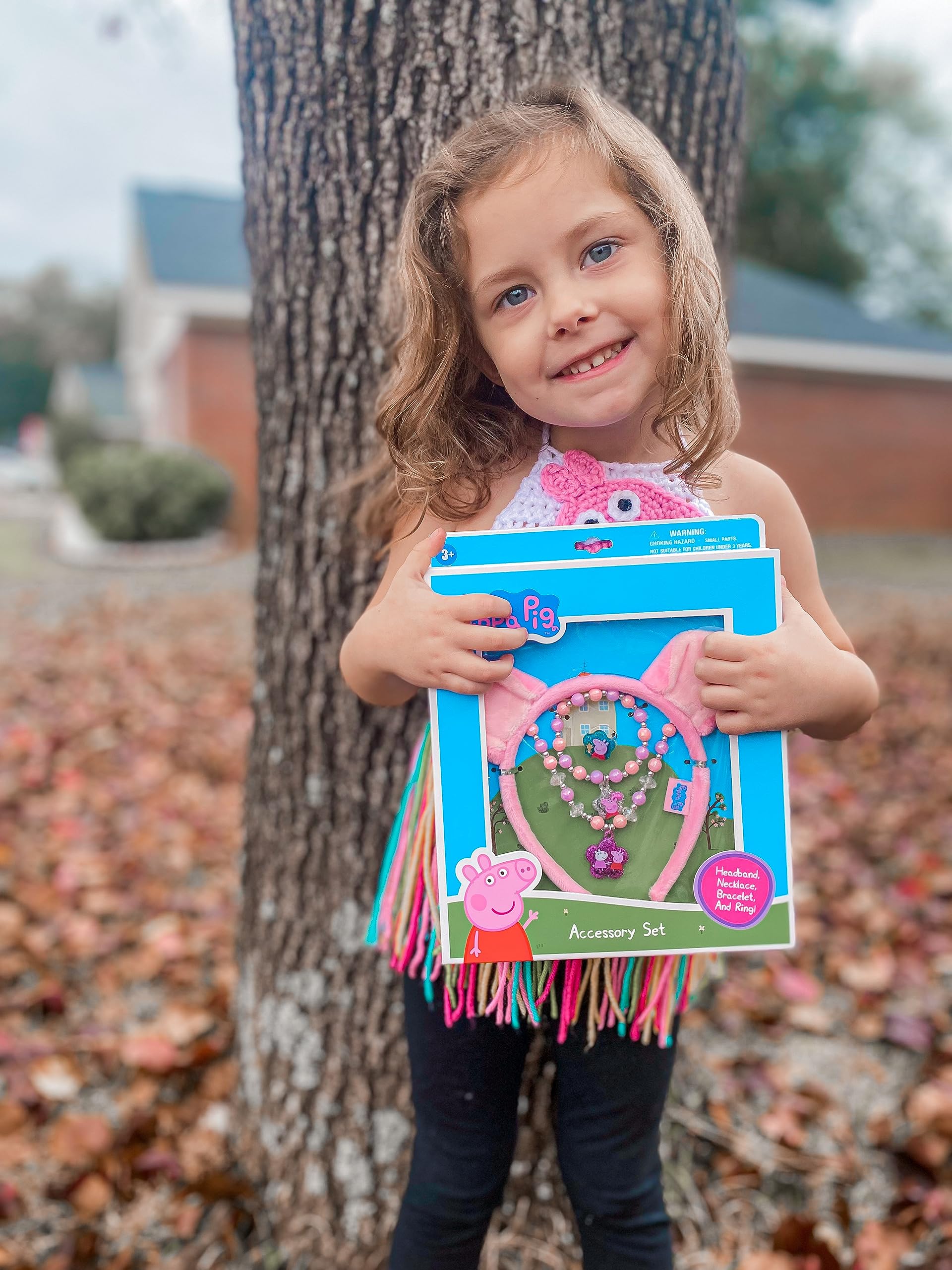 LUV HER Peppa Pig Headbands For Girls - Kids Jewelry for Girls - Dress Up Set All in one Giftable Box - Headband - Play Jewelry Set - 4pc (Toddler Headband, Necklace, Dress Up Bracelet, Ring) Ages 3+ - LuvHer Shop