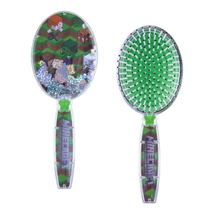 Minecraft Hair Brush with Magical Sparkling Cubes - Confetti Hair Brush, Green - Boys Hair Brush Ages 3+ - LuvHer Shop