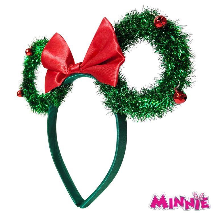 LUV HER Disney Minnie Mouse Ears Christmas Tinsel and Jingle Bells Headband for Girls, Ages 3+ - LuvHer Shop