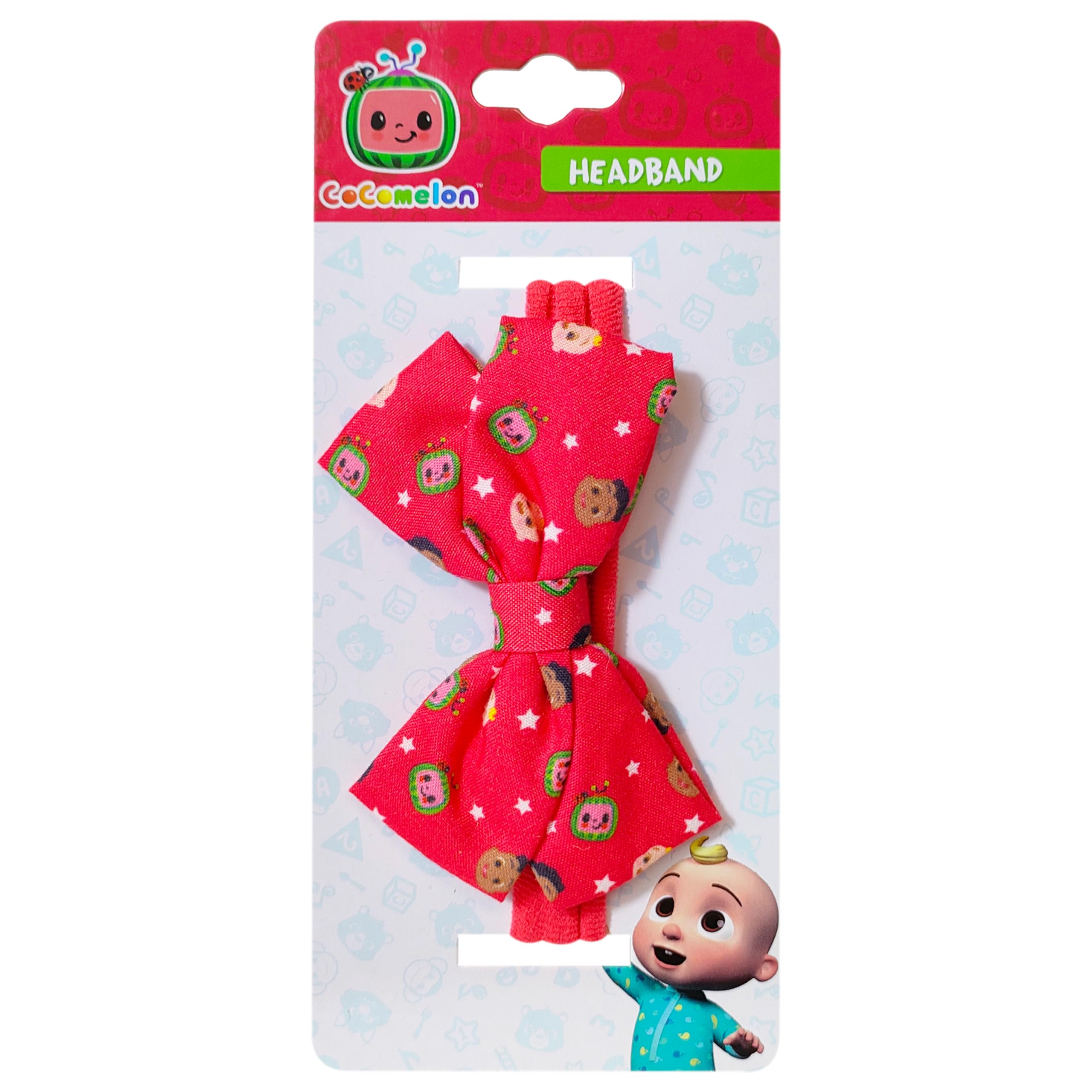 LUV HER Baby Accessories Adorable CocoMelon Baby Headband Bows Soft Elastic Newborn Girl Essentials Baby Hair Product Printed Headbands for Baby Girls Colorful Newborn Headband Bows
