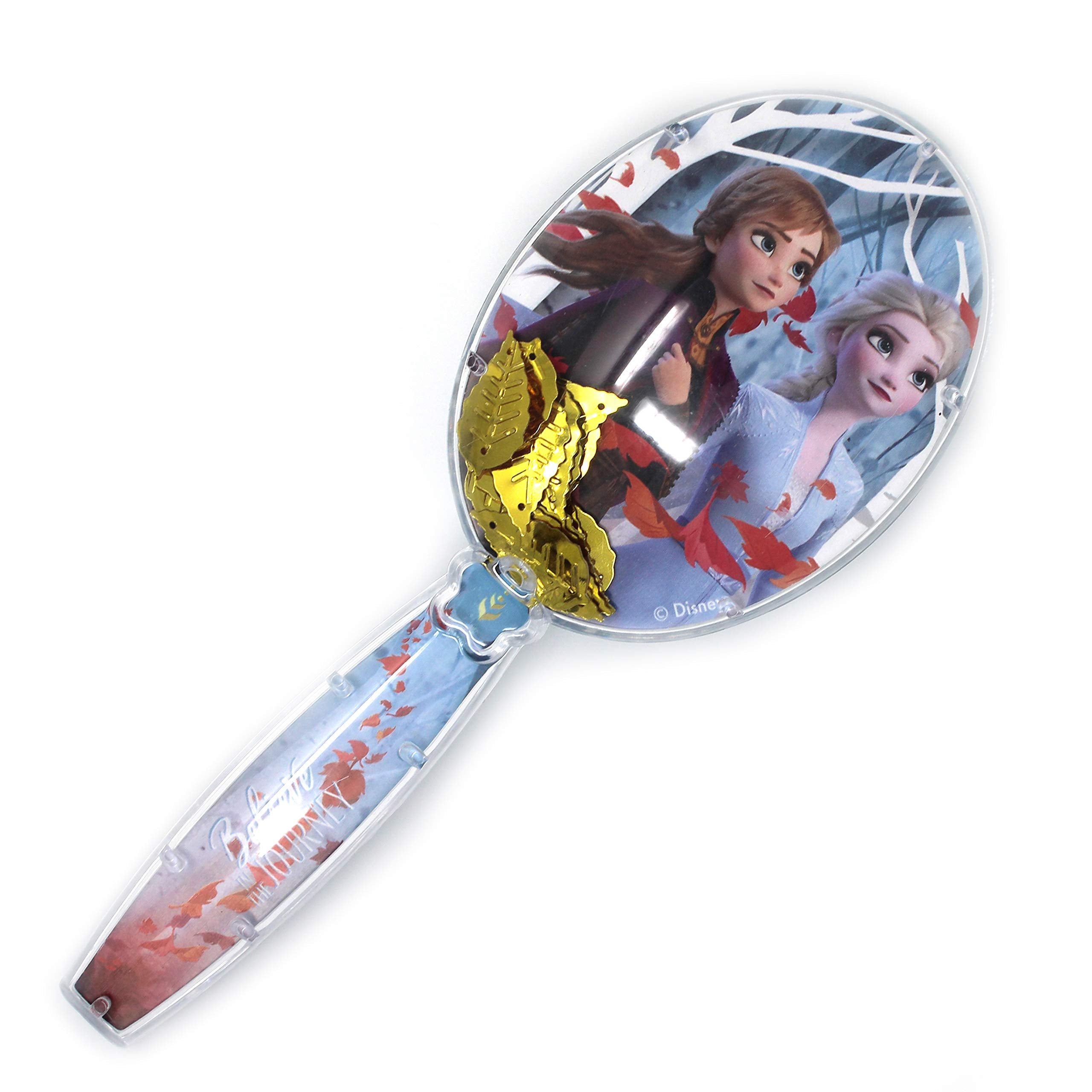 Frozen 2 Girls Gold Leaf Confetti Hair Brush, Gold - LuvHer Shop