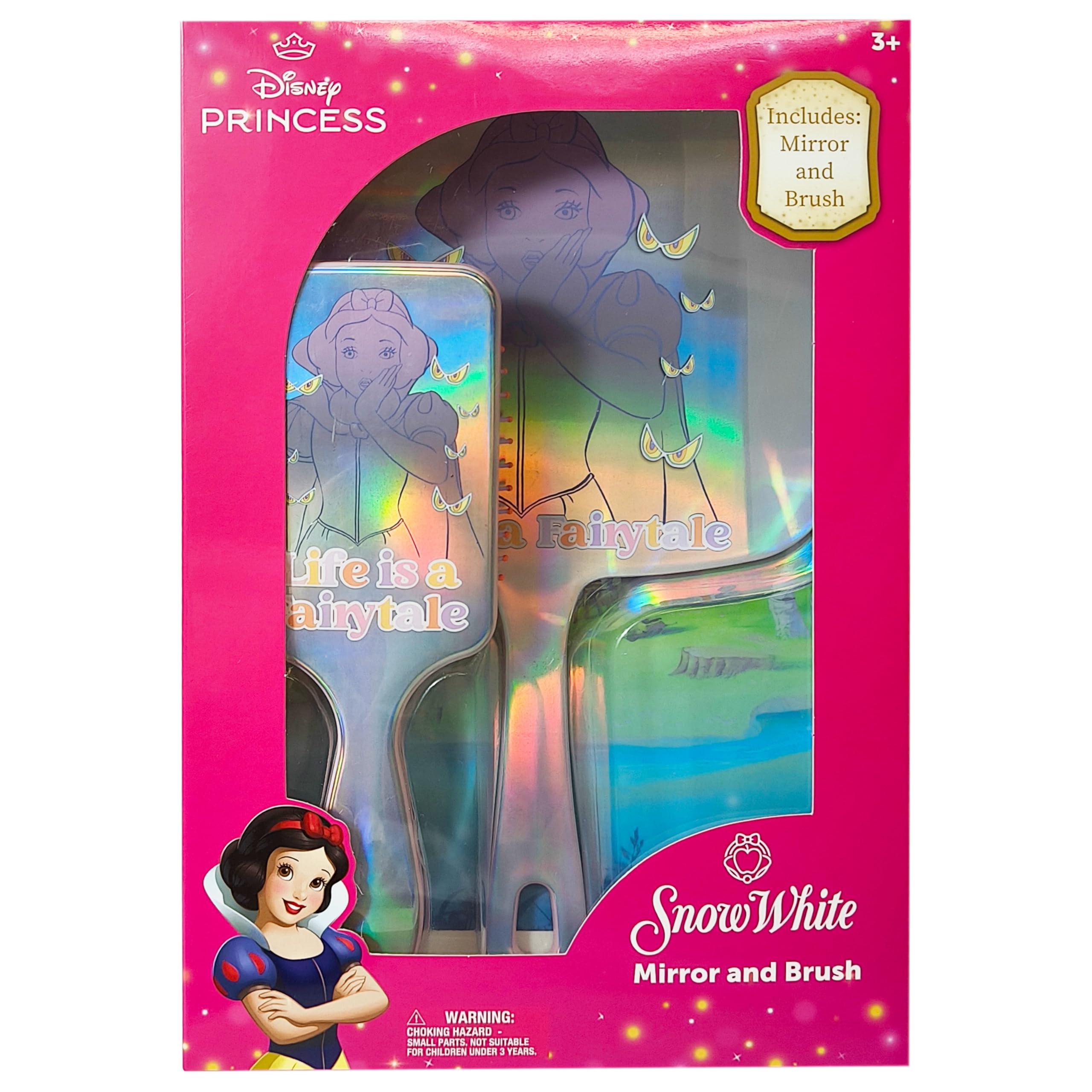 LUV HER Disney Princesses Spa Set for Girls Age 3+ - Includes Paddle Hair Brush and Hand Mirror featuring Snow White - Imaginative Play and Self-Care - Develops Creativity and Fine Motor Skills