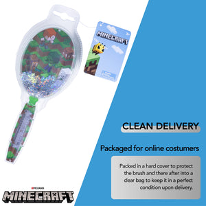 Minecraft Hair Brush with Magical Sparkling Cubes - Confetti Hair Brush, Green - Boys Hair Brush Ages 3+ - LuvHer Shop