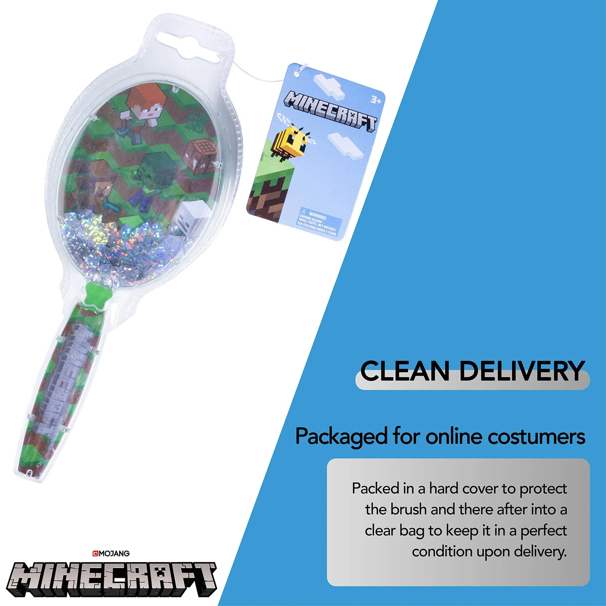 Minecraft Hair Brush With Magical Sparkling Cubes