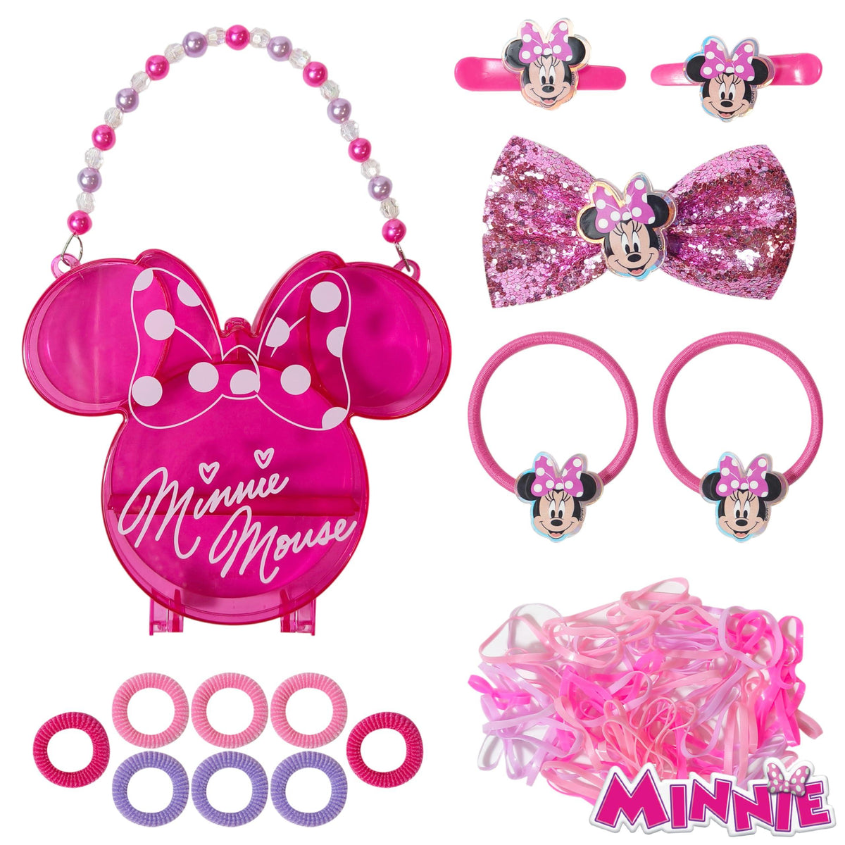 Mickie and Minnie Mouse Hair Accessory Case and Gift Set