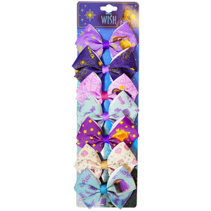 Disney Wish Kids Hair Bows - Hair Accessories Set - 7 Pcs 4 Inch Bow Bundle - Hair Bows for Girls - Different print on each clip - Alligator Clip - Ages 3+ - LuvHer Shop