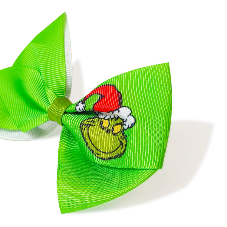 Luv Her Licensed Girls Hair Bows - Hair Accessories Gift Set - 7 Pcs 4 Inch Bundle - Hair Bows for Girls - Grinch Christmas Hair clip - Alligator Clip - Ages 3 + - LuvHer Shop