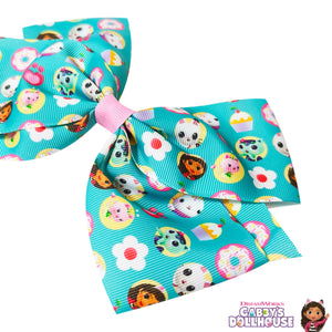 LUV HER Cute Gabby's Dollhouse Single Hair Bow For Girls - One Large Printed Hair Bow Featuring your Favorite Character Cakey - Alligator Clip - Birthday Gift for Girls Ages 3+ - LuvHer Shop