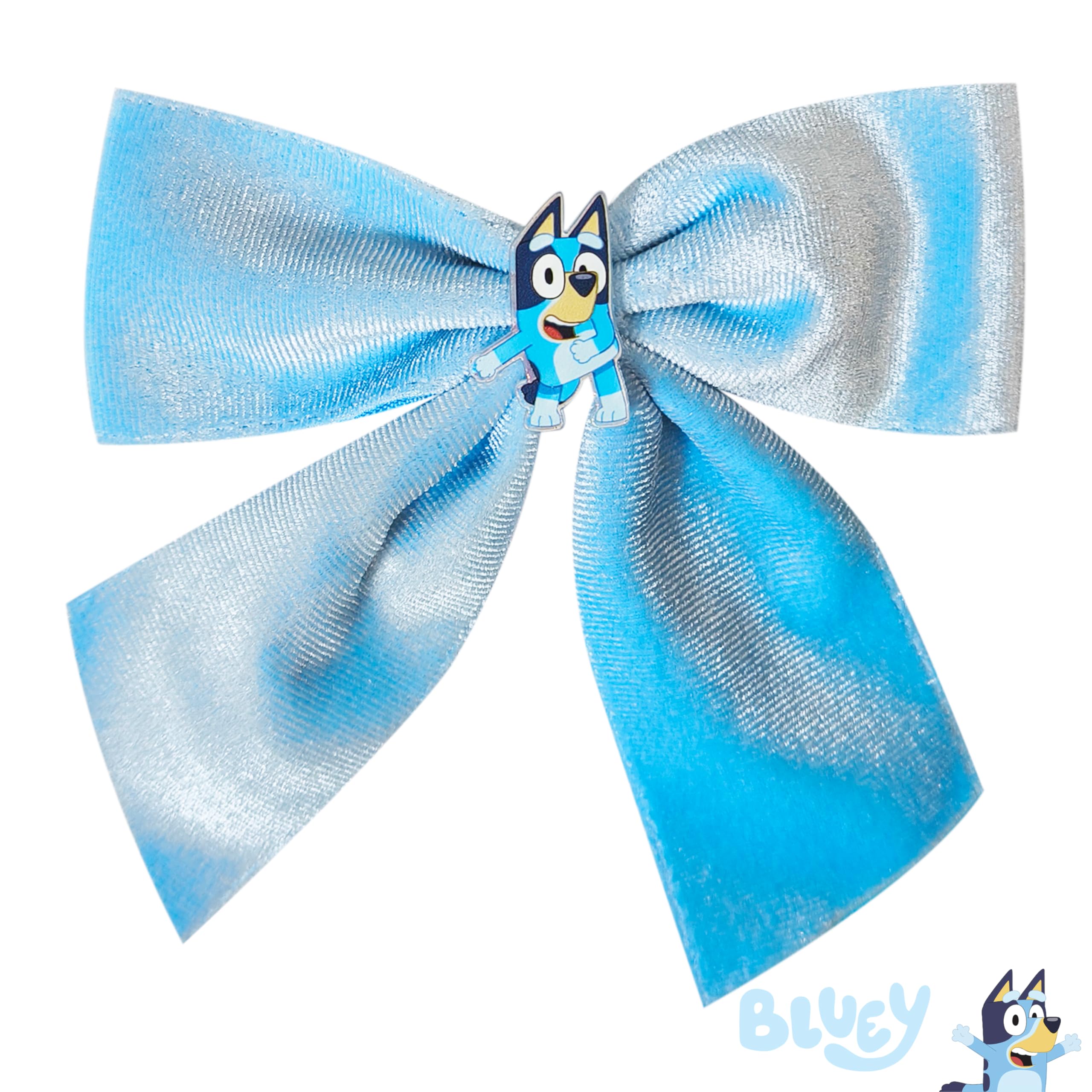 LUV HER Bluey Long Tail Hair Bow for Girls with Alligator Clip with Charm of Bluey - Hair Accessory, Ages 3+ - LuvHer Shop