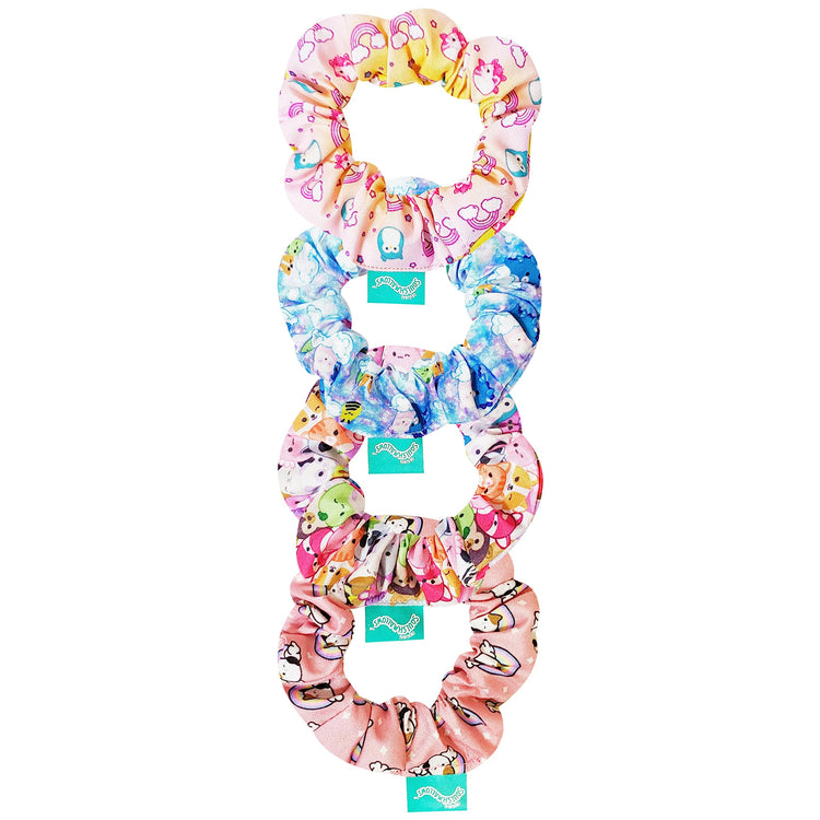 Squishmallows Cute Scrunchies for Girls of All Ages - 4 Large Hair Scrunchies for Girls - 4 Printed Scrunchies with Your Favorite Characters - LuvHer Shop