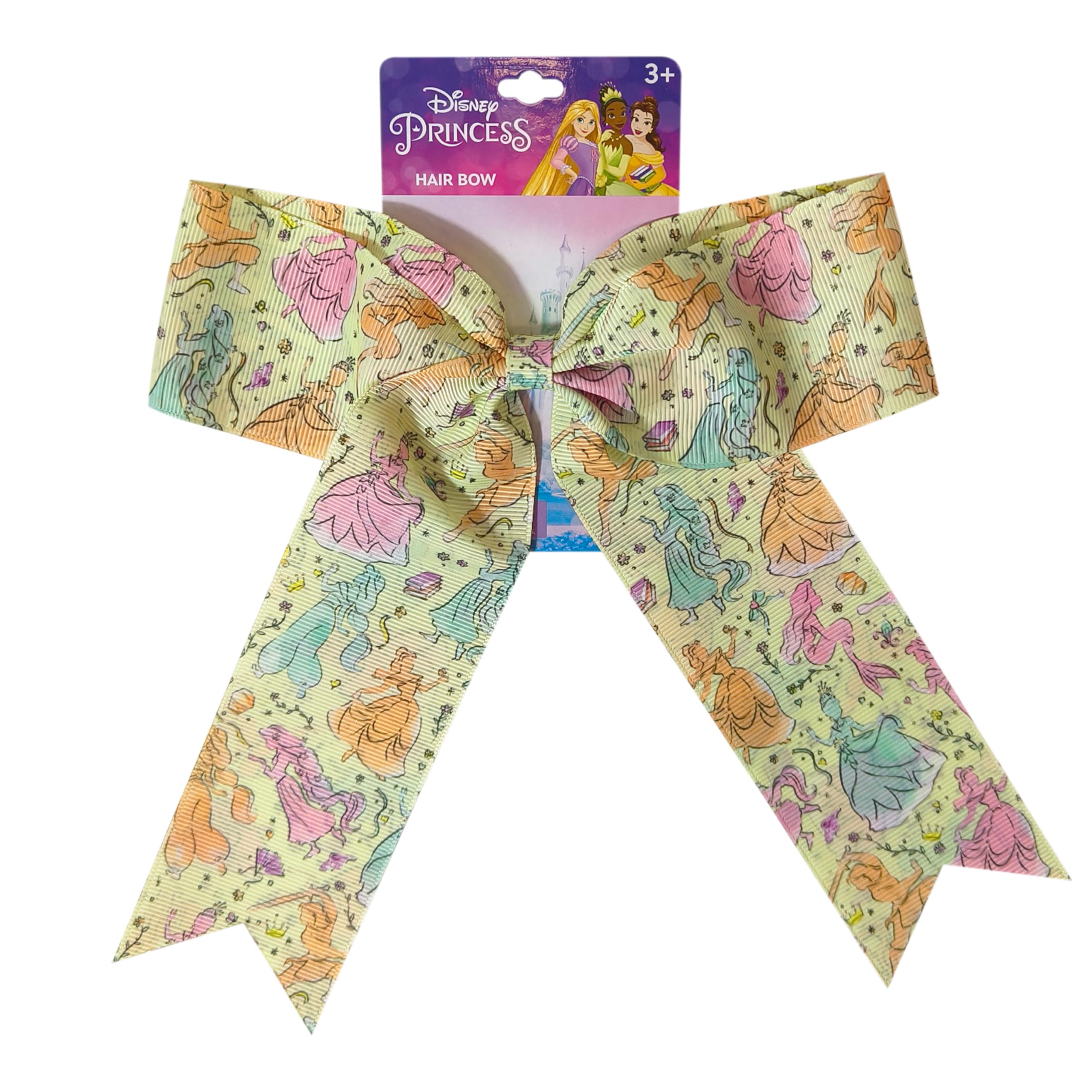 LUV HER Cute Disney Princesses Hair Bows For Girls - One Large Printed Hair Bow Featuring your Disney Princesses Favorite Character - Alligator Clip - Birthday Gift for Girls Ages 3+ - LuvHer Shop