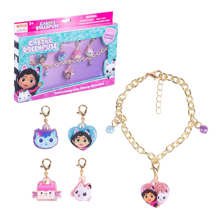 LUV HER Gabbys Dollhouse Girls Add A Charm Toy Bracelet and Costume Jewelry Box Set with 1 charm bracelet & 5 interchangeable charms - Ages 3+ - LuvHer Shop