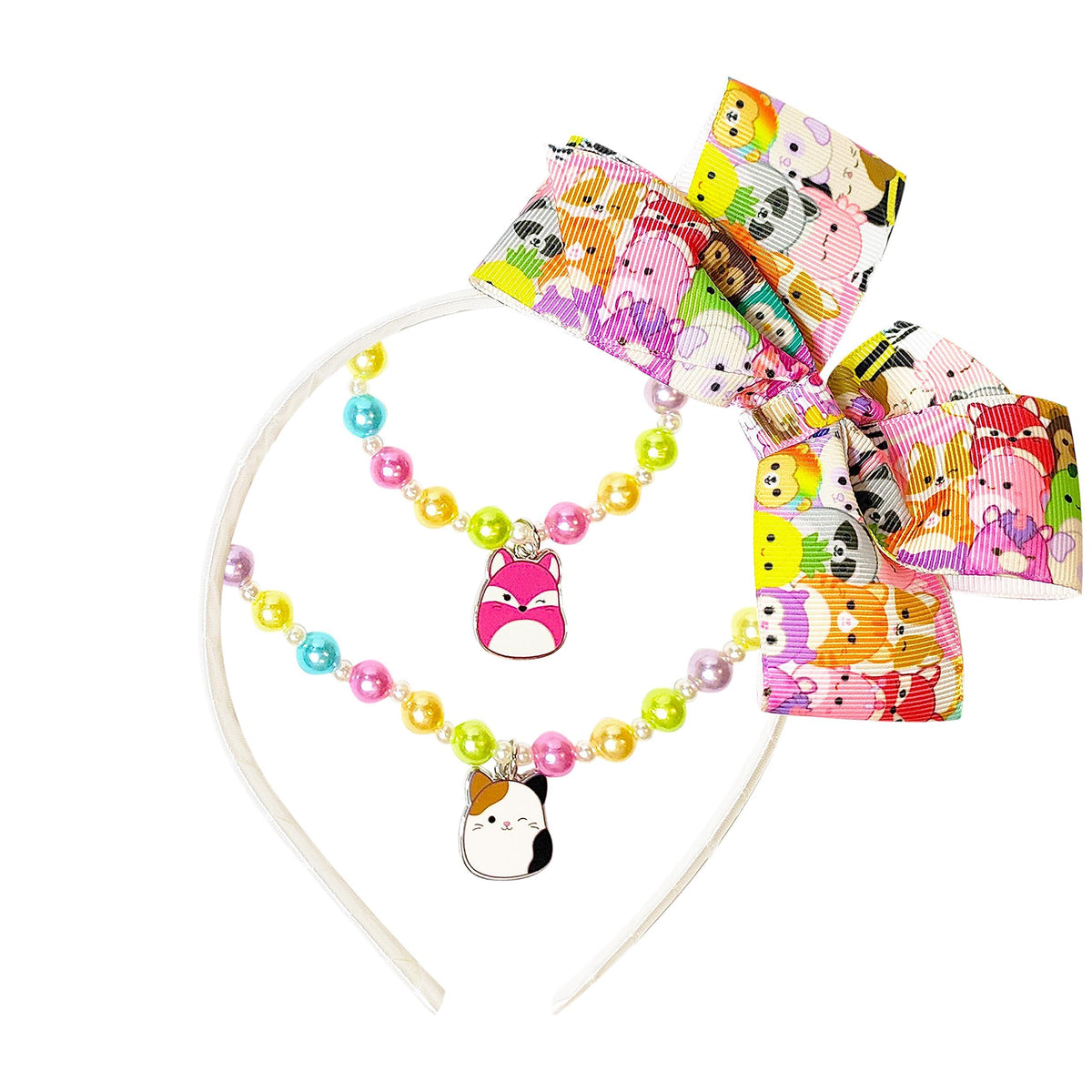 Squishmallow Cute Hair Accessory and Jewelry Set