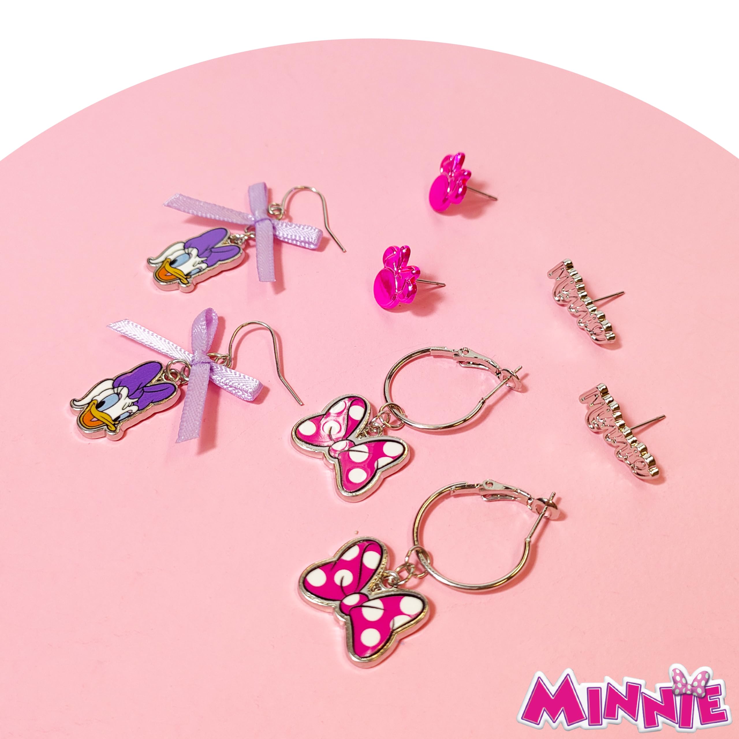 Disney Earrings 4 Disney Hypoallergenic Earrings for Girls 2 Stud Earrings 2 Fishhook Drop Cute Earrings with Charms One Size Fits All Fun Disney Earrings for Women Disney Accessories for Girls Age 4+ - LuvHer Shop