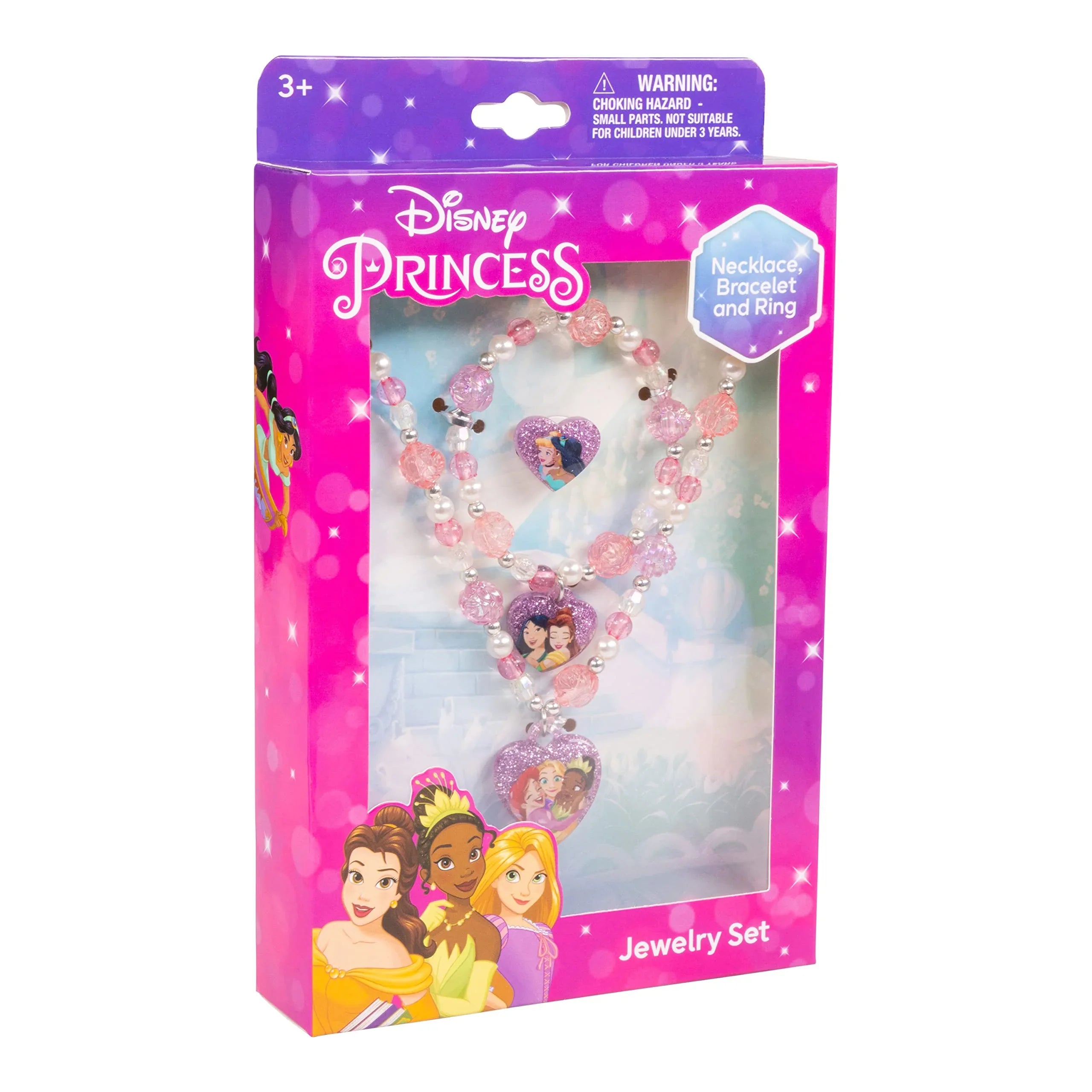 Disney Princess - Girls Play Jewelry Set with Beaded Necklace