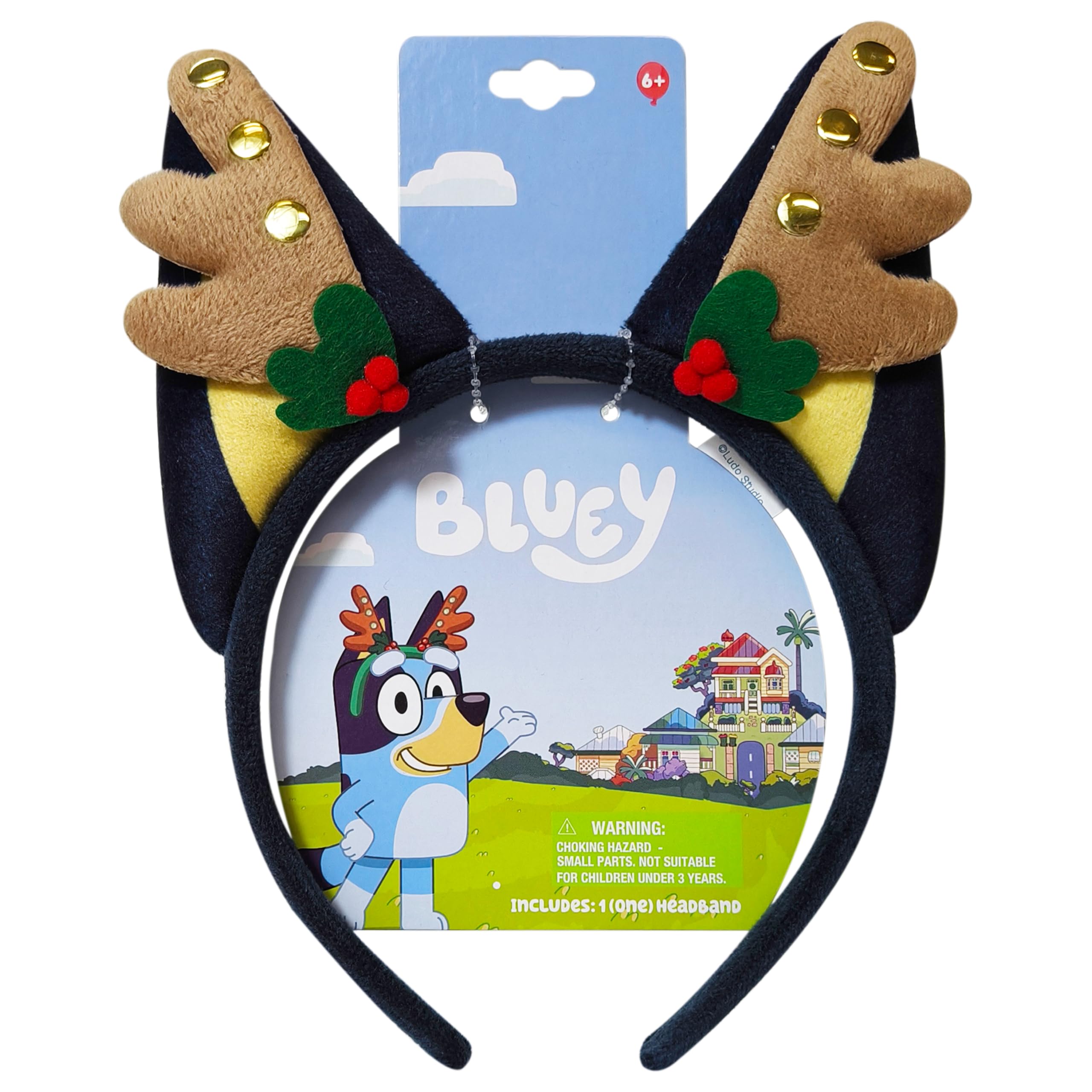 LUV HER Christmas Bluey Ears Reindeer Antler Plush Headband, Ages 3+ - LuvHer Shop