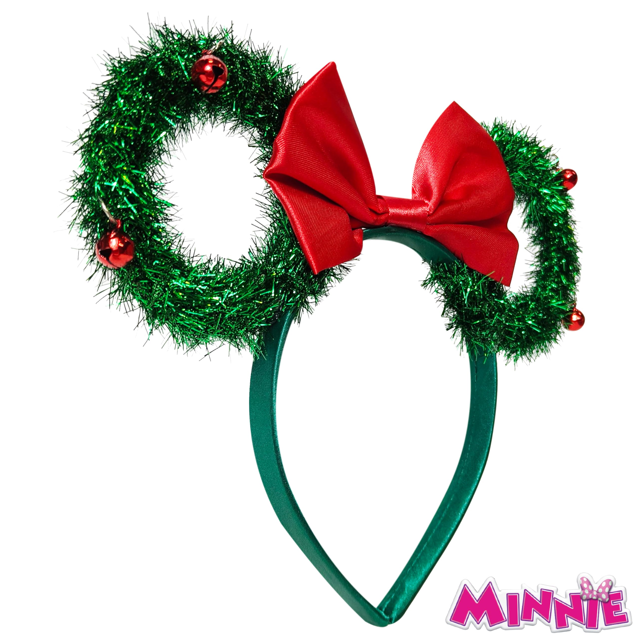 LUV HER Disney Minnie Mouse Ears Christmas Tinsel and Jingle Bells Headband for Girls, Ages 3+ - LuvHer Shop