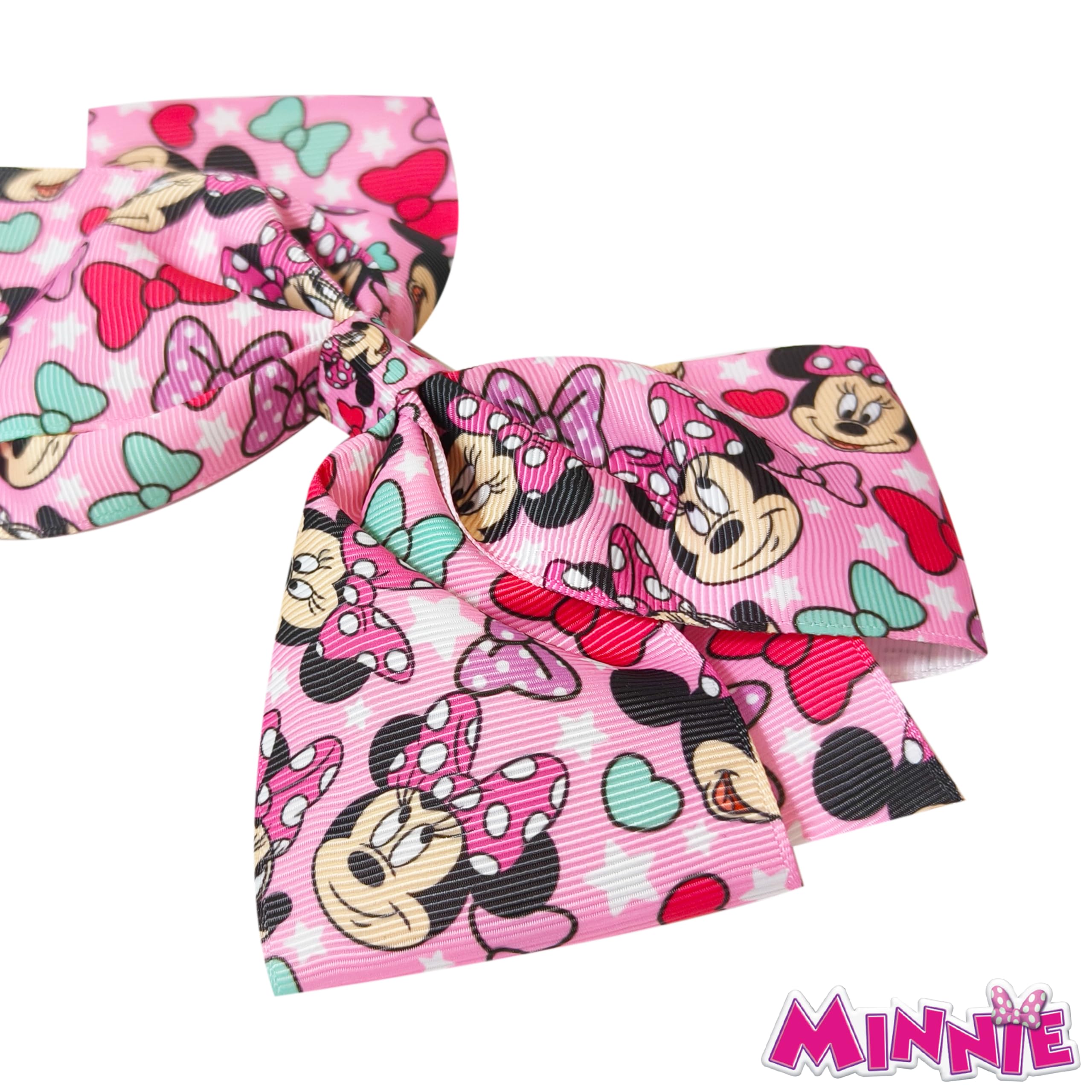 LUV HER Cute Disney Junior Minnie Single Hair Bow For Girls - One Large Printed Hair Bow Featuring your Favorite Character Minnie - Alligator Clip - Birthday Gift for Girls Ages 3+ - LuvHer Shop