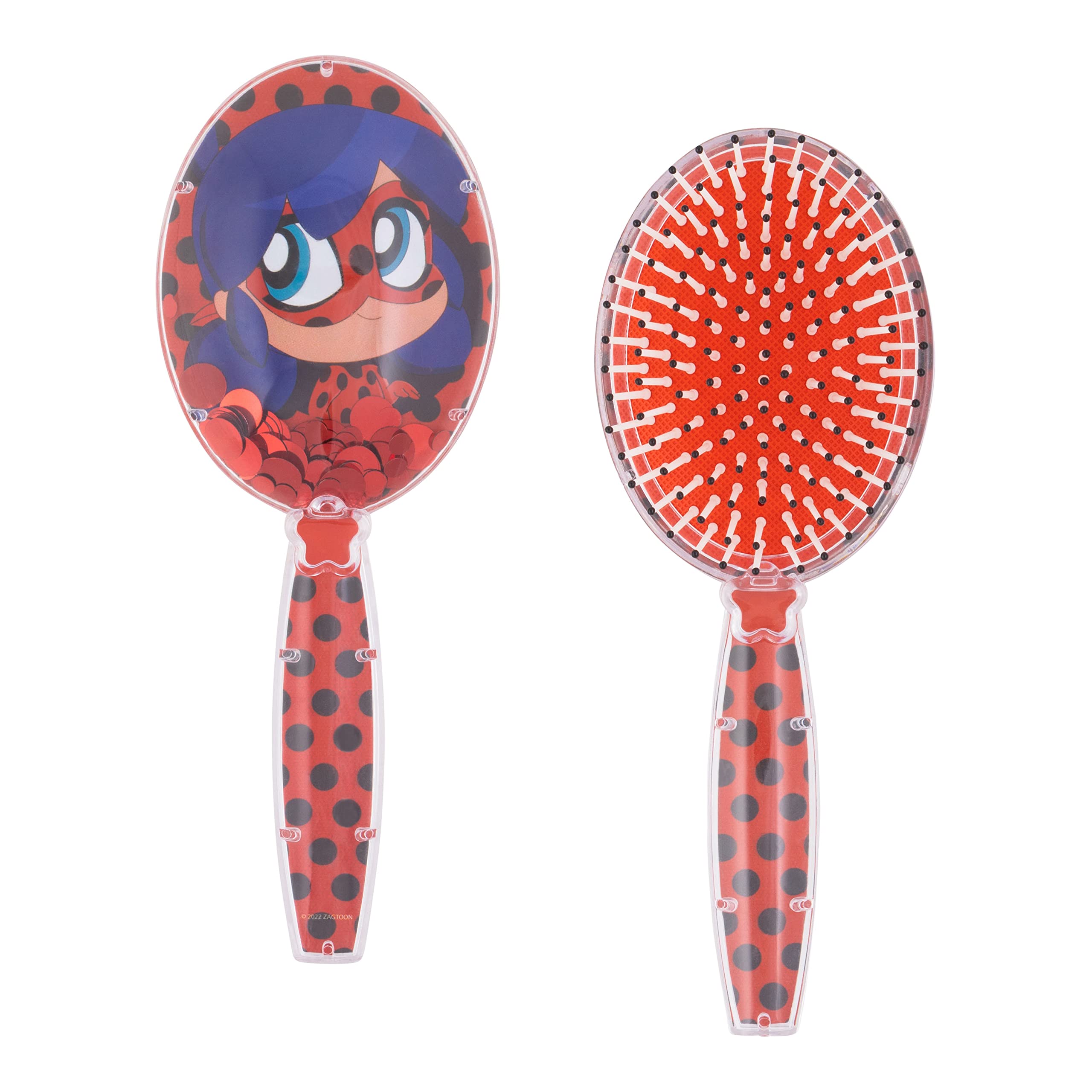 Miraculous Hair Brush with Magical Sparkling Stars Ladybug Confetti Hair Brush - Kids Hair Brush Ages 3+ - LuvHer Shop