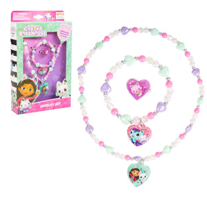 LUV HER Girls Jewelry Set - Dress Up 3 Piece Toy Jewelry Box Set with Bead Necklace, Bracelet, and Ring - Gabby's Dollhouse Play Accessories - Ages 3+ - LuvHer Shop