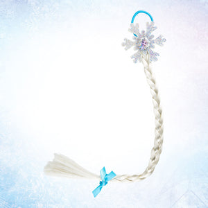 Disney Frozen 2 Hair Accessories - Princess ELSA White Faux Hair Braid with Snowflake Diamonds Long Hair Braid Extension With Hair Band With Elastic Hair Tie - Ages 3+ - LuvHer Shop