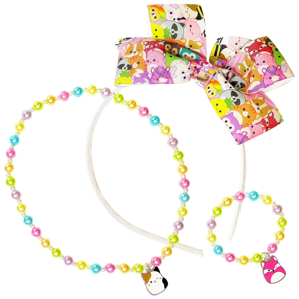 Squishmallow Cute Hair Accessory and Jewelry Set