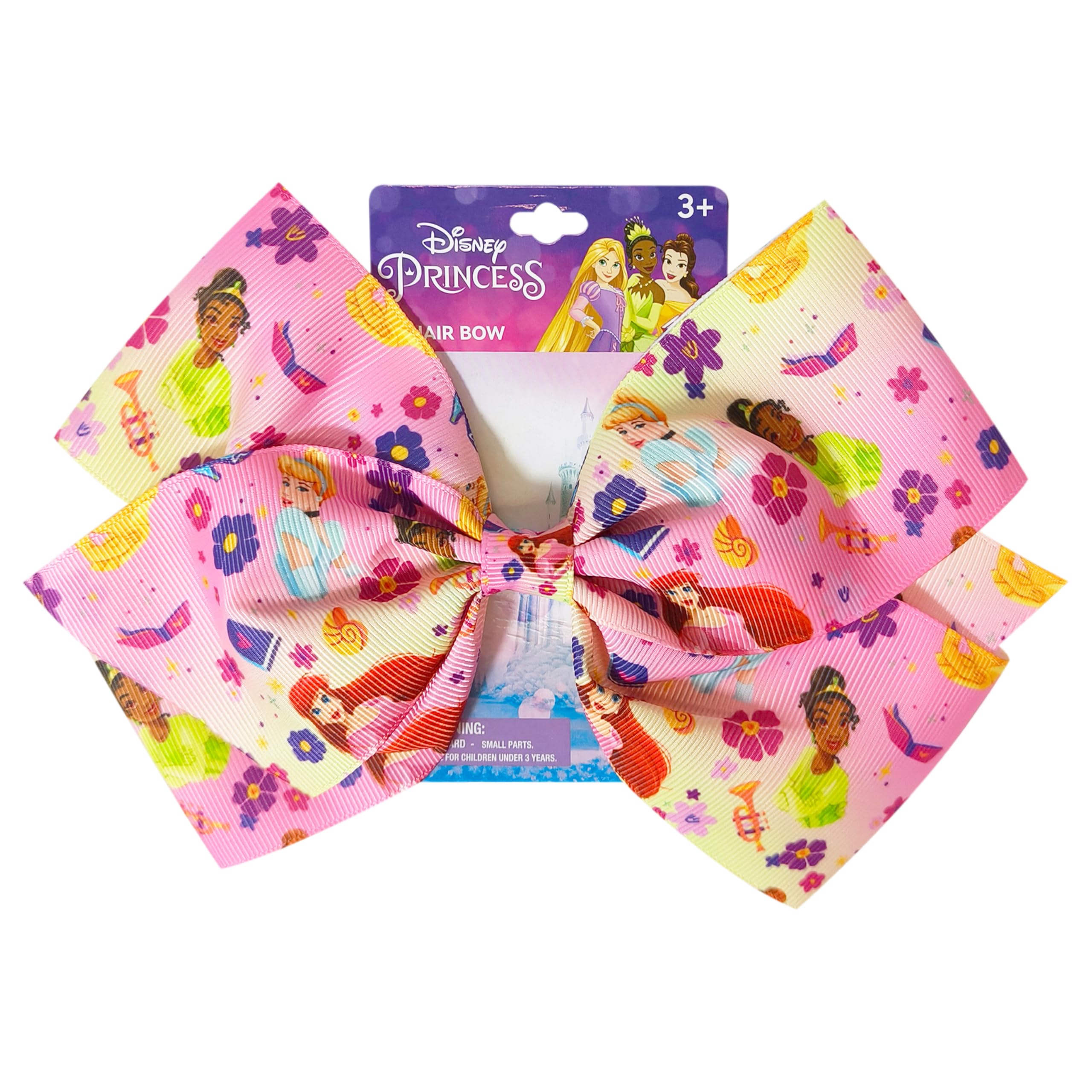 LUV HER Cute Disney Princesses Single Hair Bow For Girls - One Large Printed Hair Bow Featuring your Favorite Disney Princesses Characters - Alligator Clip - Birthday Gift for Girls Ages 3+ - LuvHer Shop