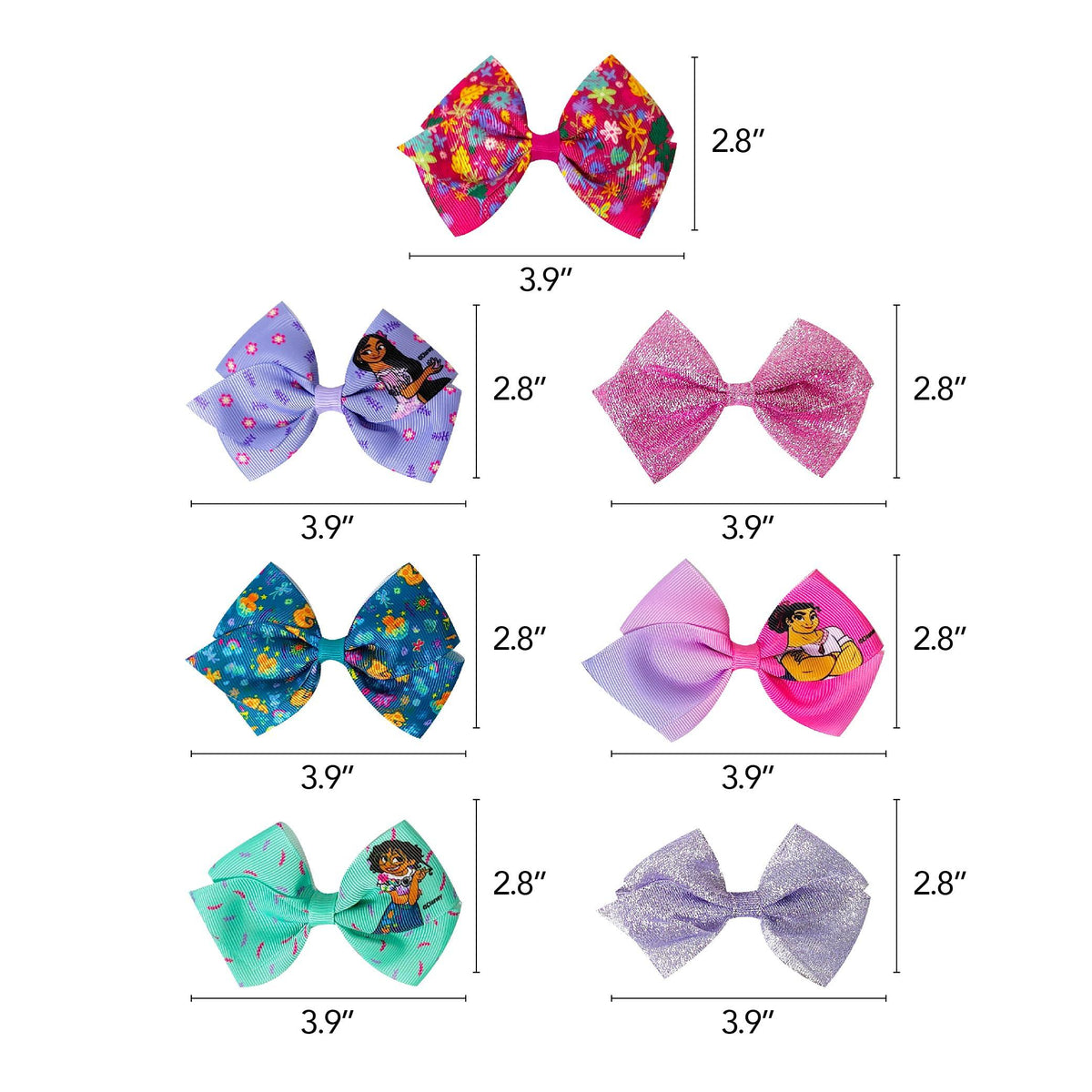Disney Encanto Hair Bow Bundle - 7 Pack