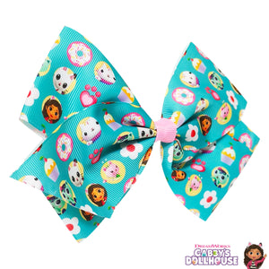 LUV HER Cute Gabby's Dollhouse Single Hair Bow For Girls - One Large Printed Hair Bow Featuring your Favorite Character Cakey - Alligator Clip - Birthday Gift for Girls Ages 3+ - LuvHer Shop