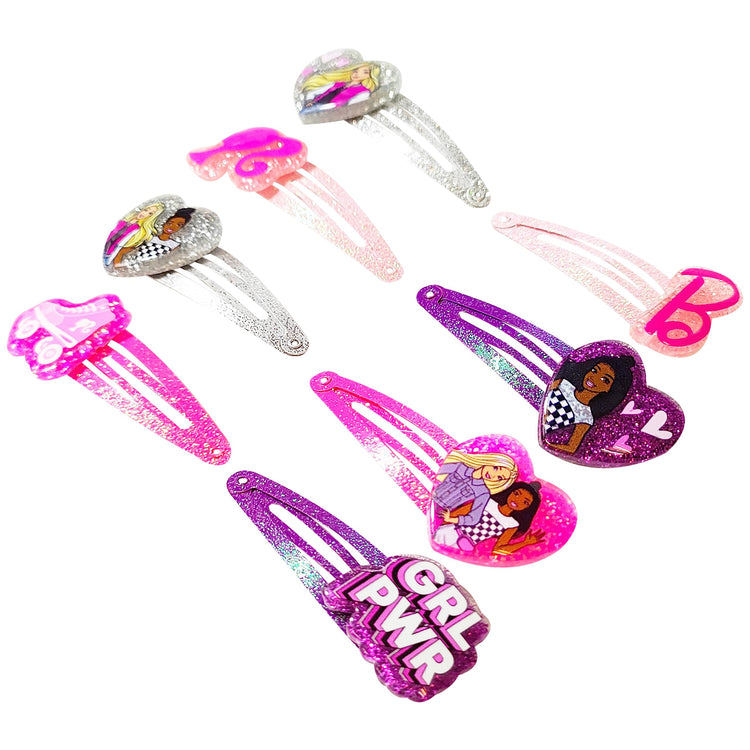 LUV HER Barbie Hair Clips for Girls Snap Clips 8 Pack Multi Color Ages 3+ - LuvHer Shop