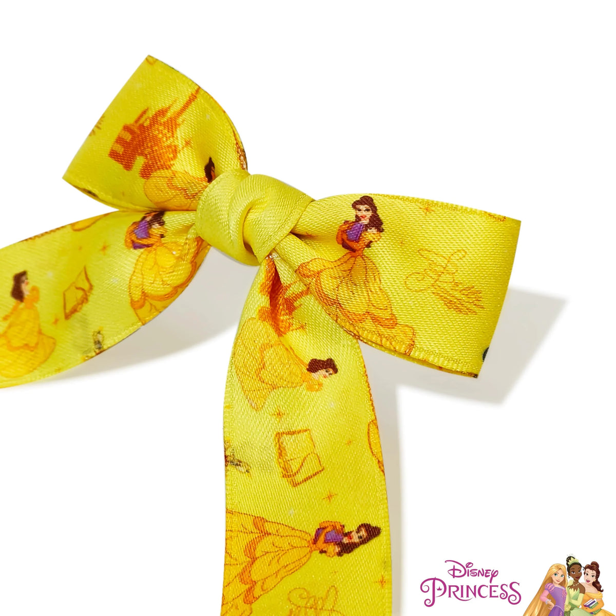 Disney Princess Belle hair bow yellow girls' accessory with Belle print from LuvHer Shop