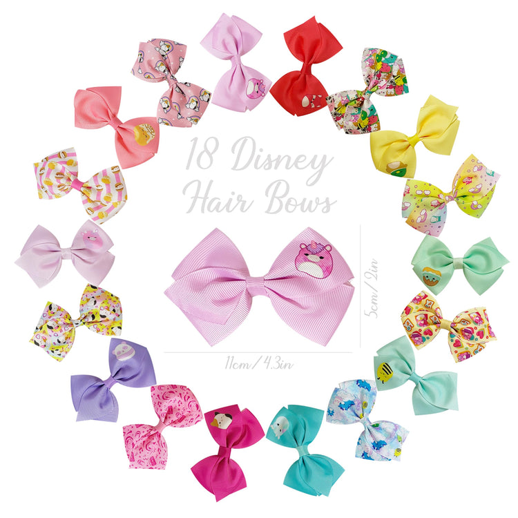 LUV HER Special Squishmallows Hair Accessory for Girls! 18pc Hair Bow with Aligator Clips, age 3+ - LuvHer Shop