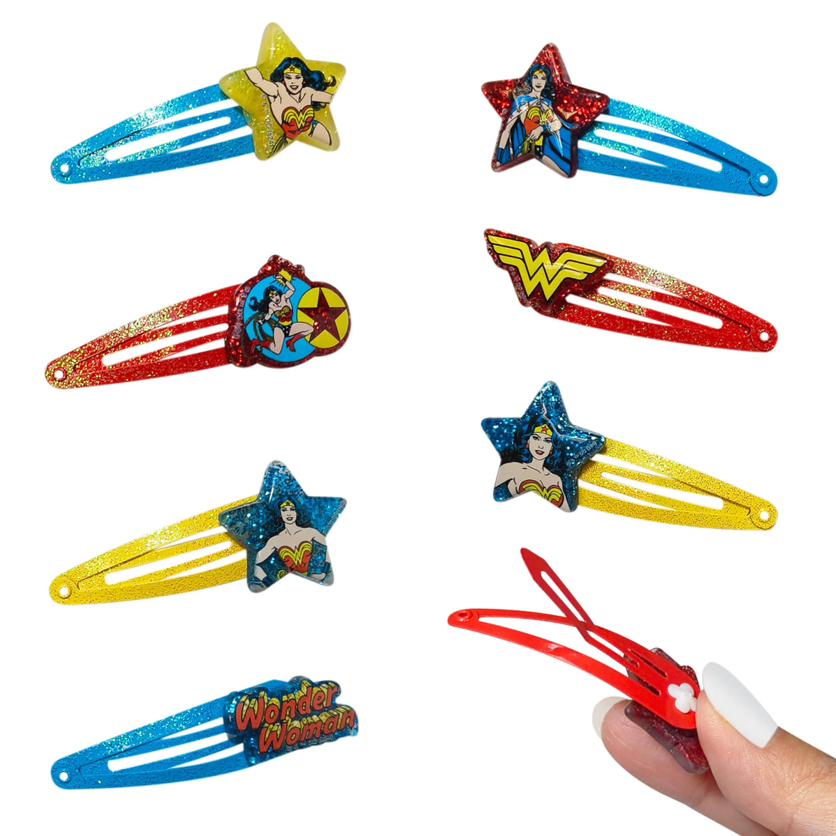 Wonder Women Snap Hair Clips - 8 pack