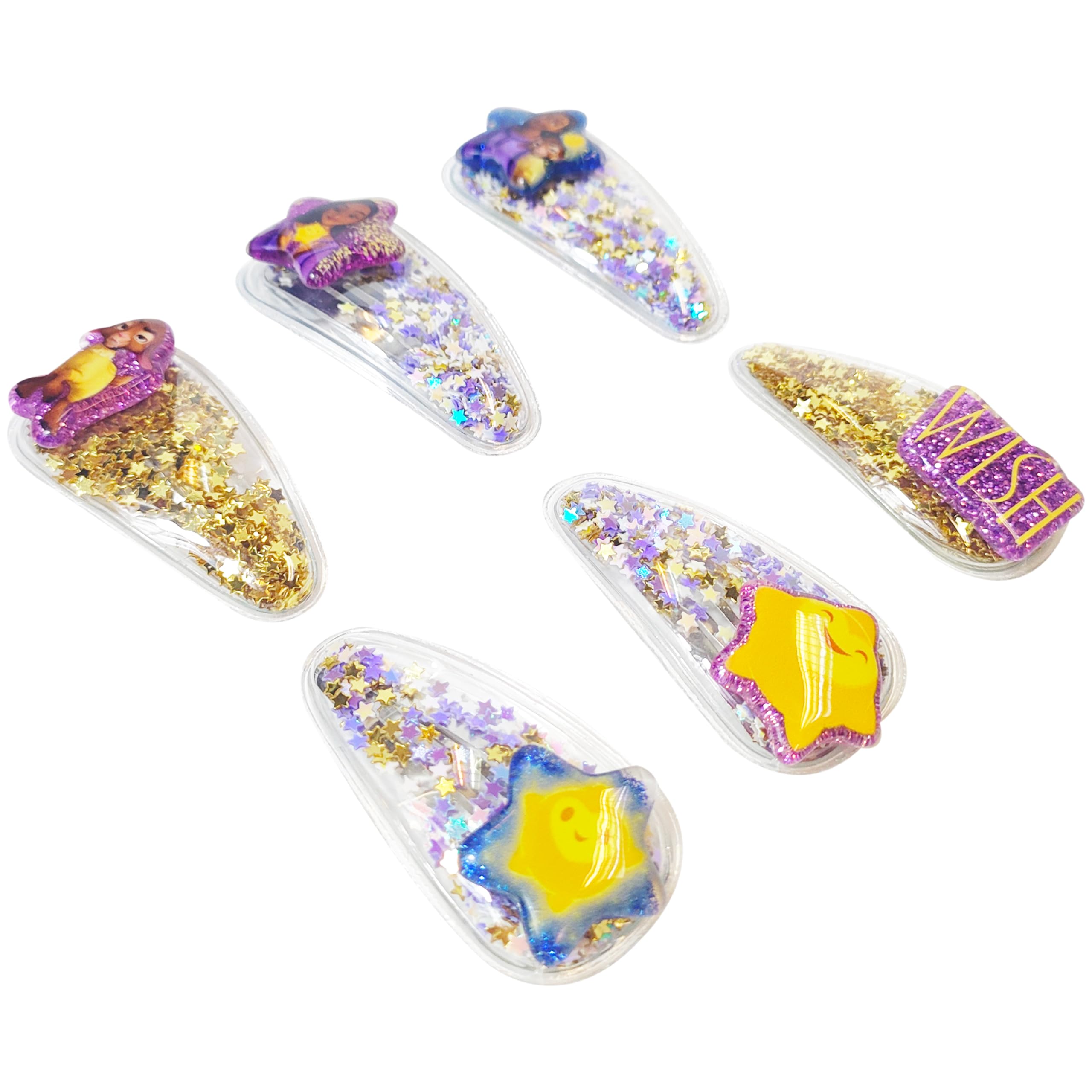 Disney Wish Girls Cute Hair Clips with Favorite Character Charms, Magical Confetti Hair Accessories for Toddlers Ages 3+ - LuvHer Shop