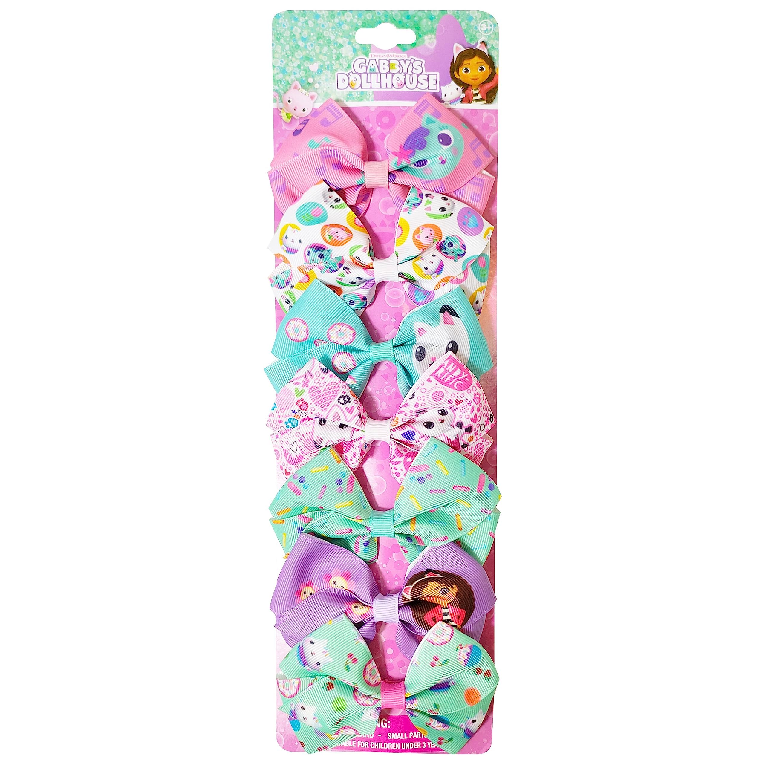 Gabby's Dollhouse Hair Bows - Hair Accessories Gift Set - Princess Hair Bows 7 Pcs 4 Inch Bundle Hair Bows for Girls Different Character on each Hair Clip Kids Bow - Alligator Clip - Ages 3 + - LuvHer Shop