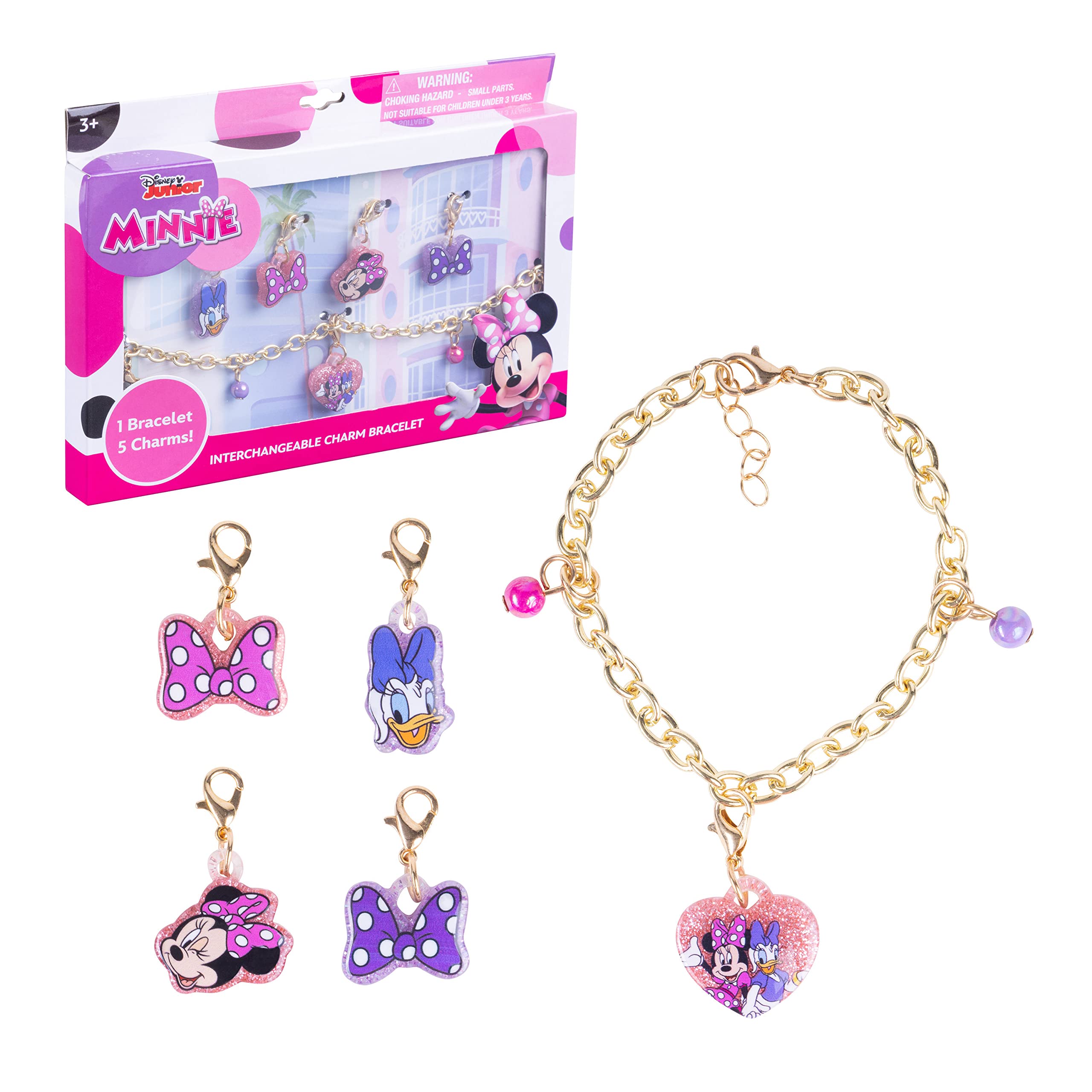 LUV HER Minnie Mouse Add A Charm Toy Bracelet and Costume Jewelry Box Set with 1 charm bracelet & 5 interchangeable charms - Ages 3+ - LuvHer Shop