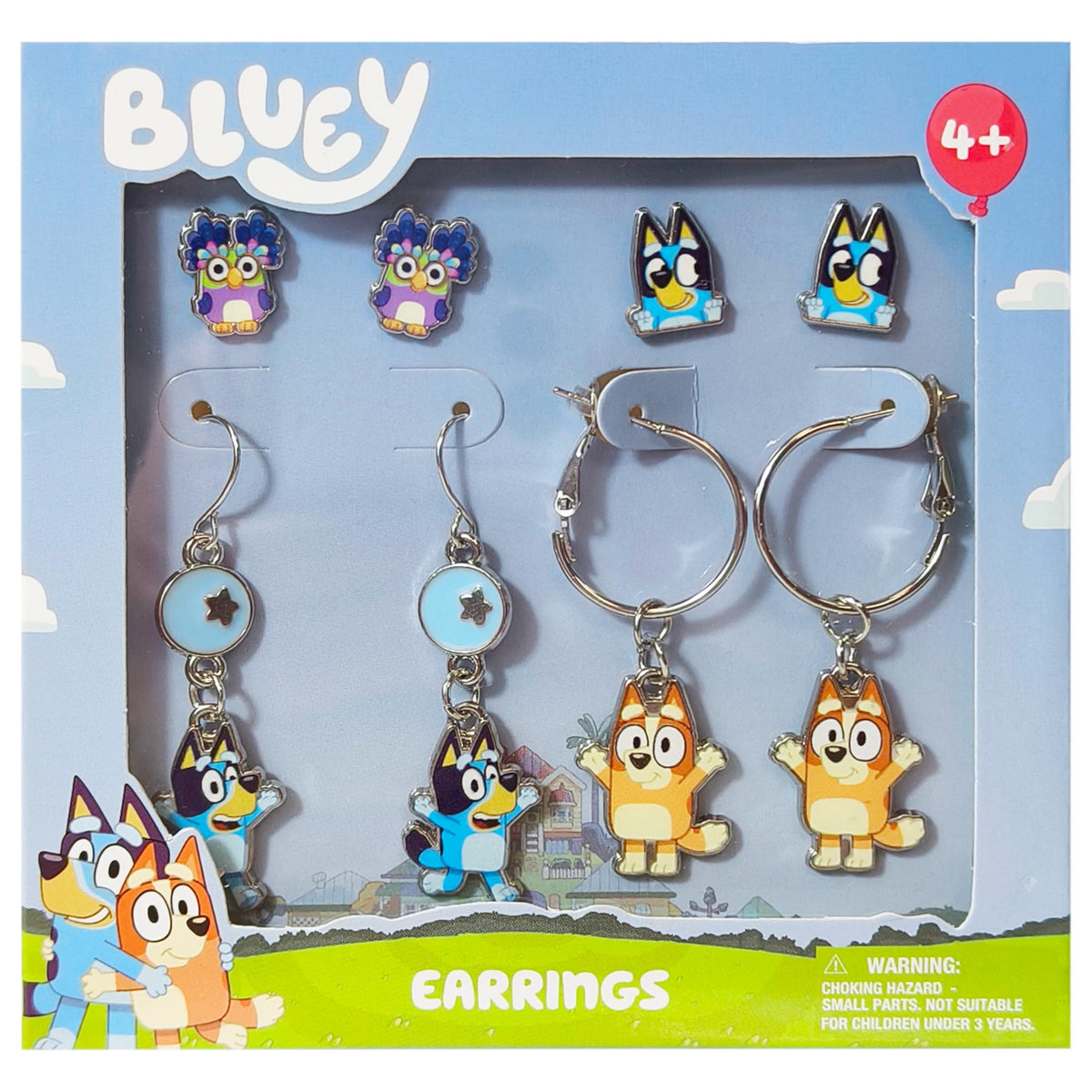 Bluey Earrings set featuring character charms for girls, officially licensed, LuvHer Shop