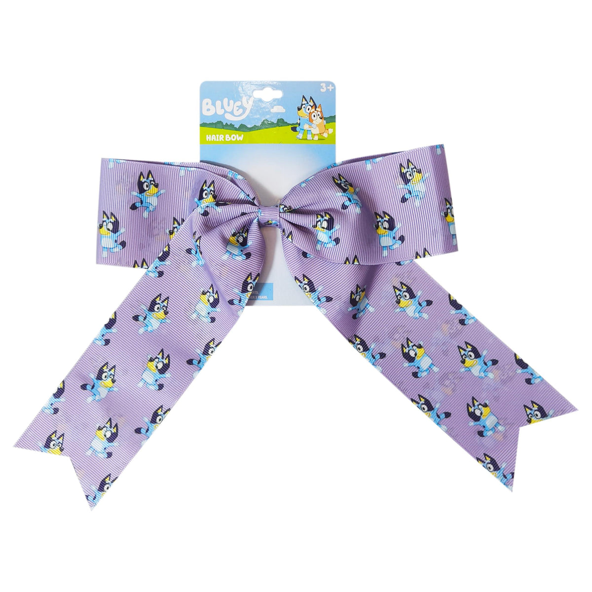 Bluey Hair Bow for girls, purple with Bluey print, officially licensed accessory from LuvHer Shop