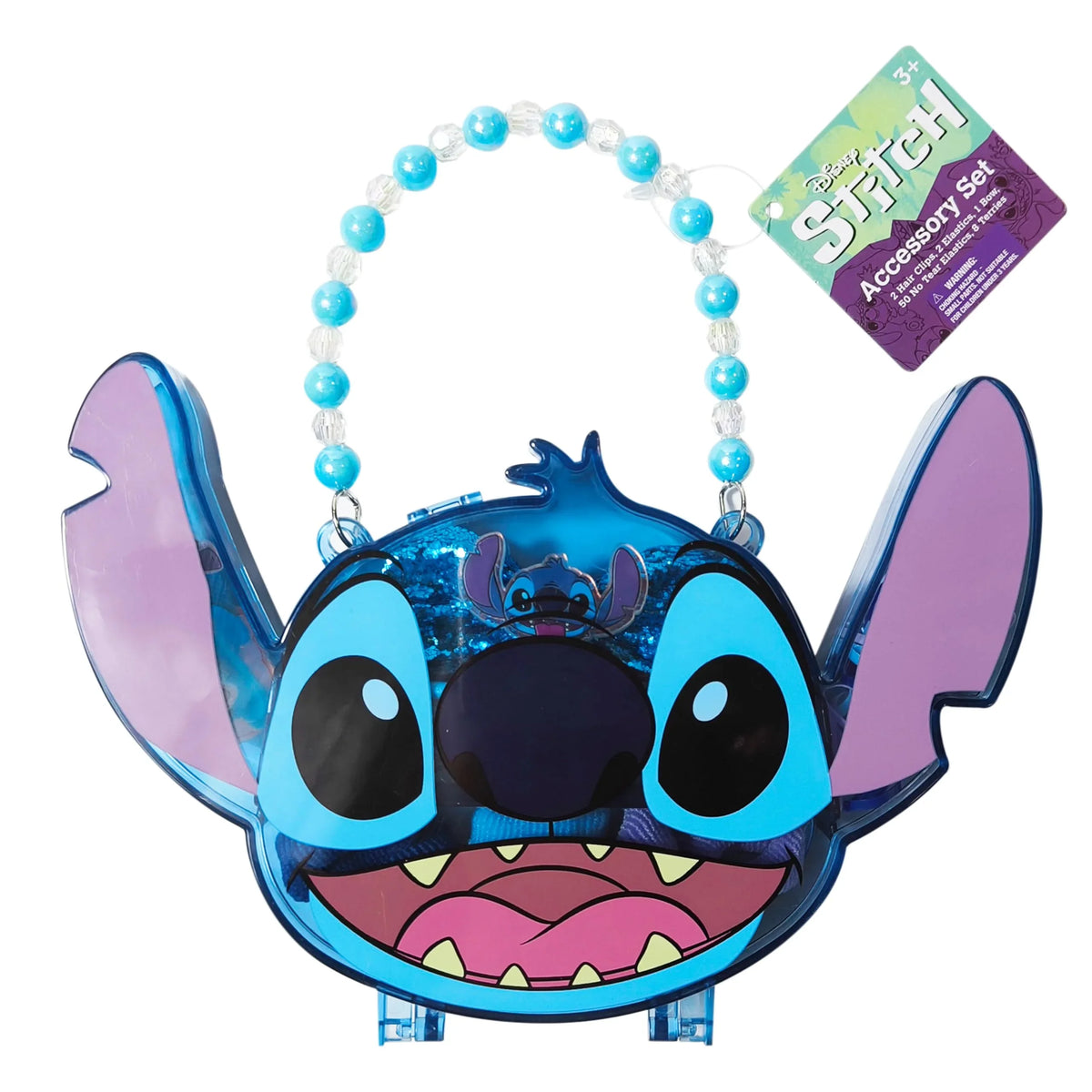 Disney Stitch Accessory Set for girls, blue beaded handle, Stitch-shaped gift case from LuvHer Shop