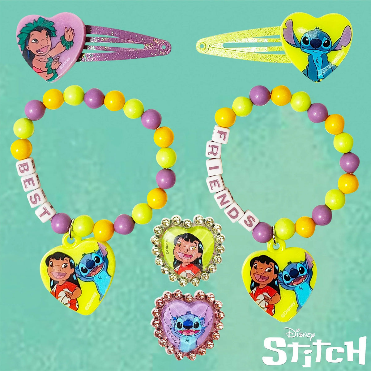 Disney Stitch Girls BFF 6 Piece Toy Jewelry Box Set