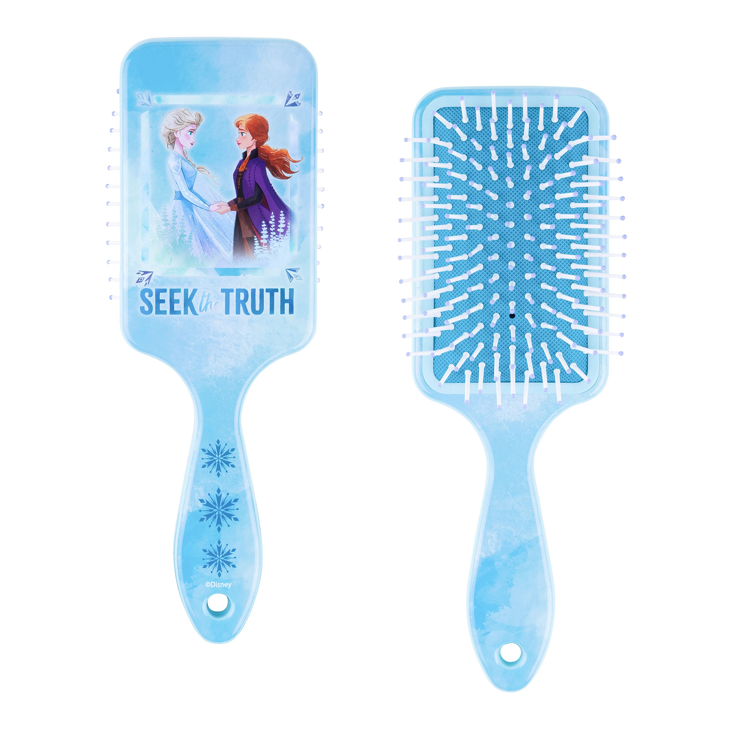 Princess Anna & Elsa Paddle Brush - Disney Hair Brush Strong Handle With a Strong Handle & Soft Bristles on a Soft Cushion - Large Detangling Brush for Wet or Dry Hair Curley Thick Long Short AGES 3+ - LuvHer Shop