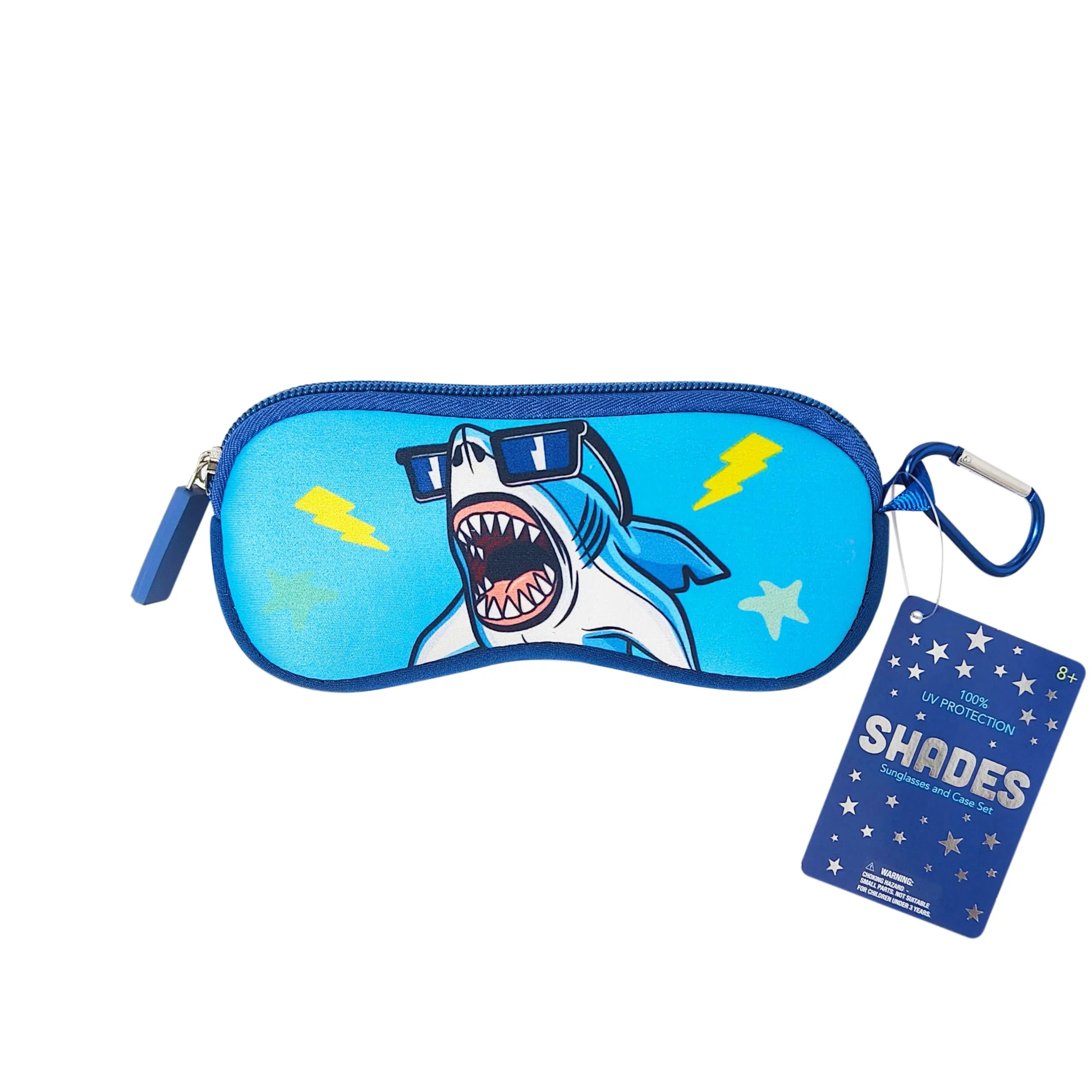 Kids Shark Sunglasses & Case Set – UV Protection – Fun Ocean...