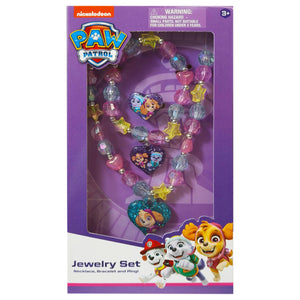 LUV HER Paw Patrol Girl's Jewelry Set - Dress up 3 Piece Toy Jewelry Box Set with Bead Necklace, Bracelet and Ring - Play Accessories - Ages 3+ - LuvHer Shop