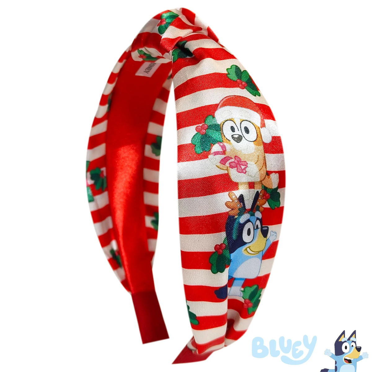 Bluey Christmas headband with red and white stripes, cartoon Bluey characters, LuvHer Shop